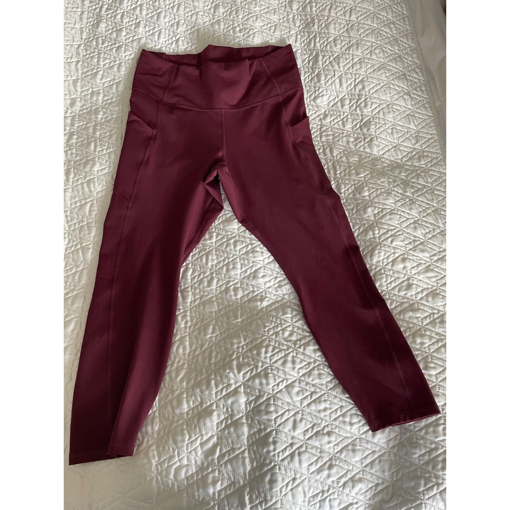 Fabletics Burgundy Merlot Leggings PureLuxe High Waisted Pocket-Size XXL/1X